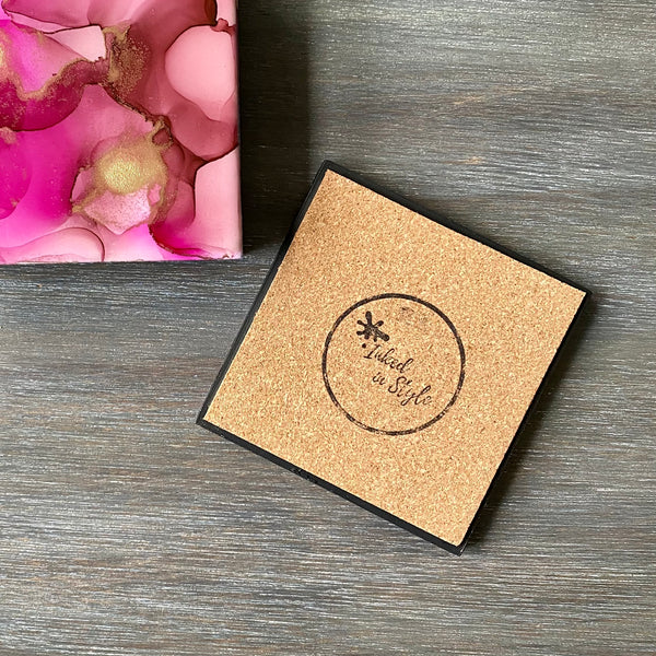 Custom Hand Painted Coaster Set - Inked in Style
