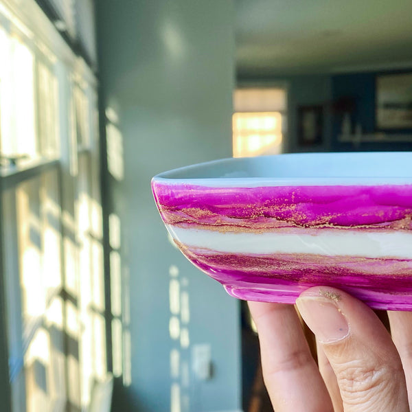 Pink and Gold Small Bowl - Inked in Style