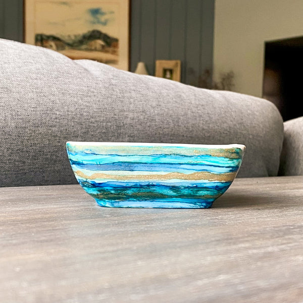 Blue and Gold Small Bowl - Inked in Style