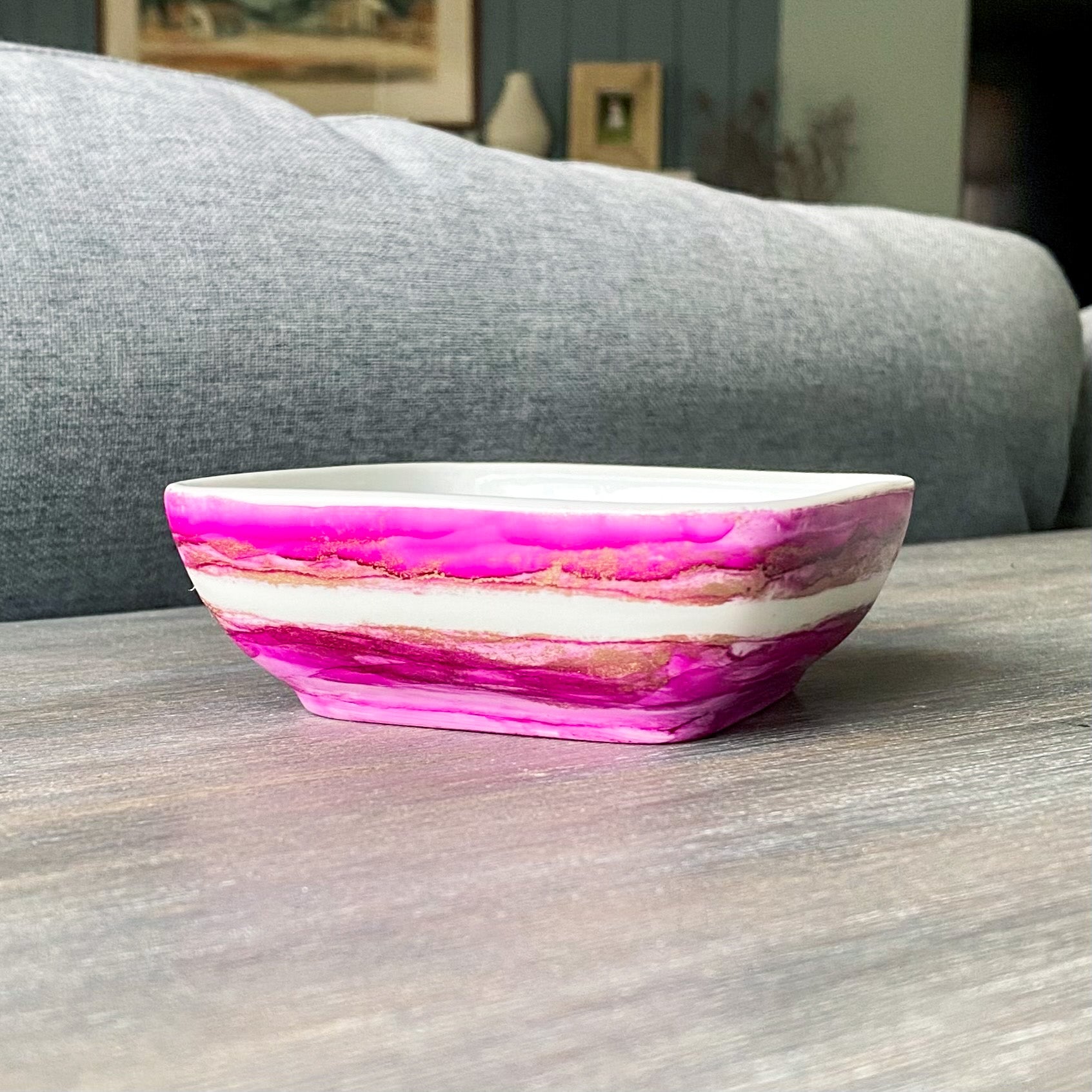 Pink and Gold Small Bowl - Inked in Style