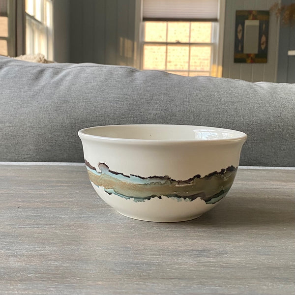 Sky Blue and Gray 6" Bowl - Inked in Style