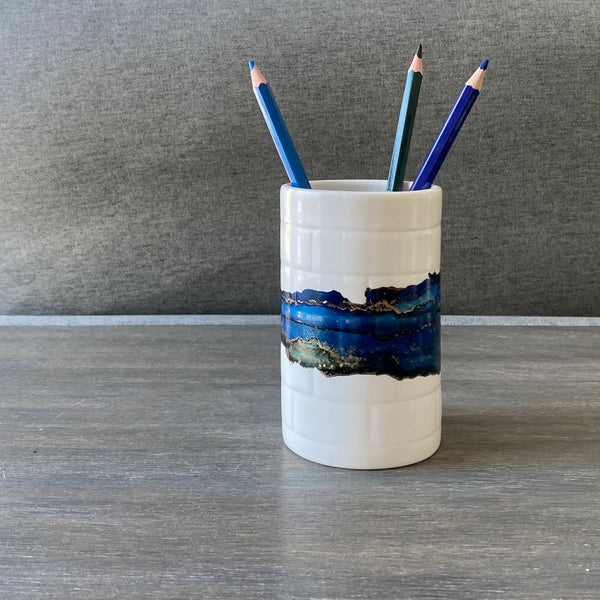 Galaxy Blue Pencil Holder - Inked in Style